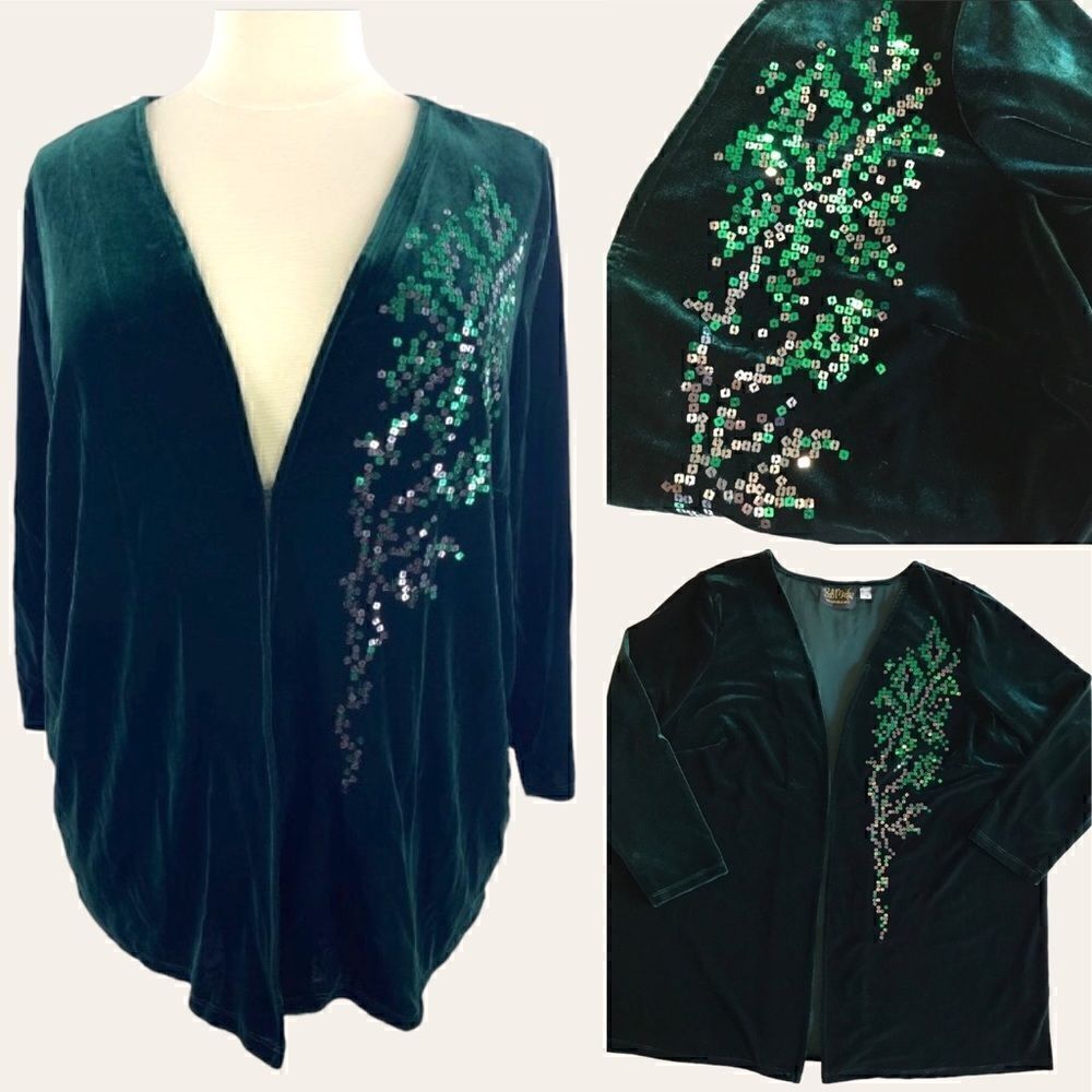 Vintage Bob Mackie Wearable Art Holiday Cardigan Size XS